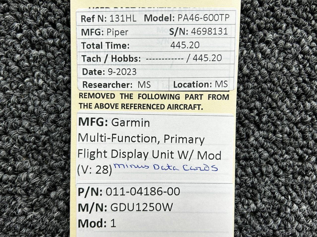 Garmin GDU1250W Multi-Function Primary Flight Display with Mod - Image 10