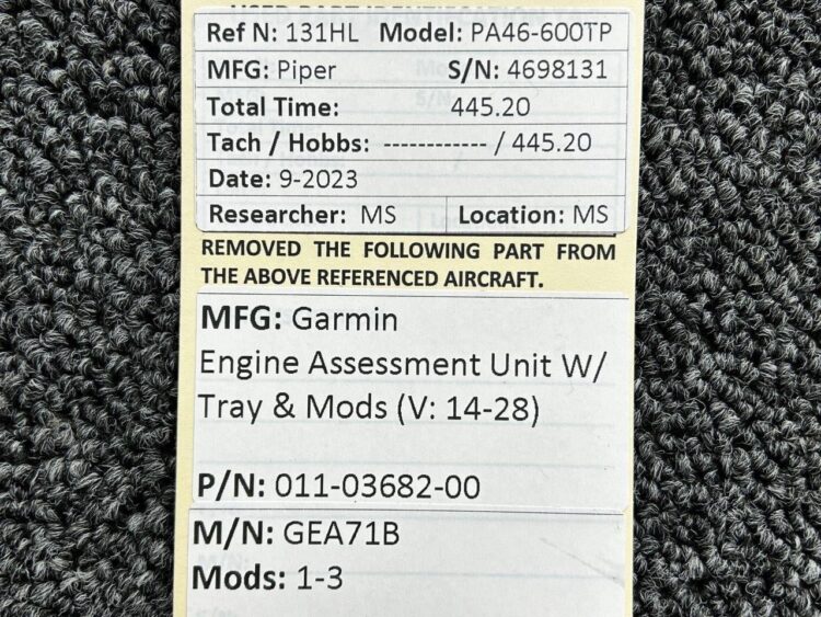 Garmin GEA71B Engine Assessment Unit with Tray and Mods (14-28V) - Image 9