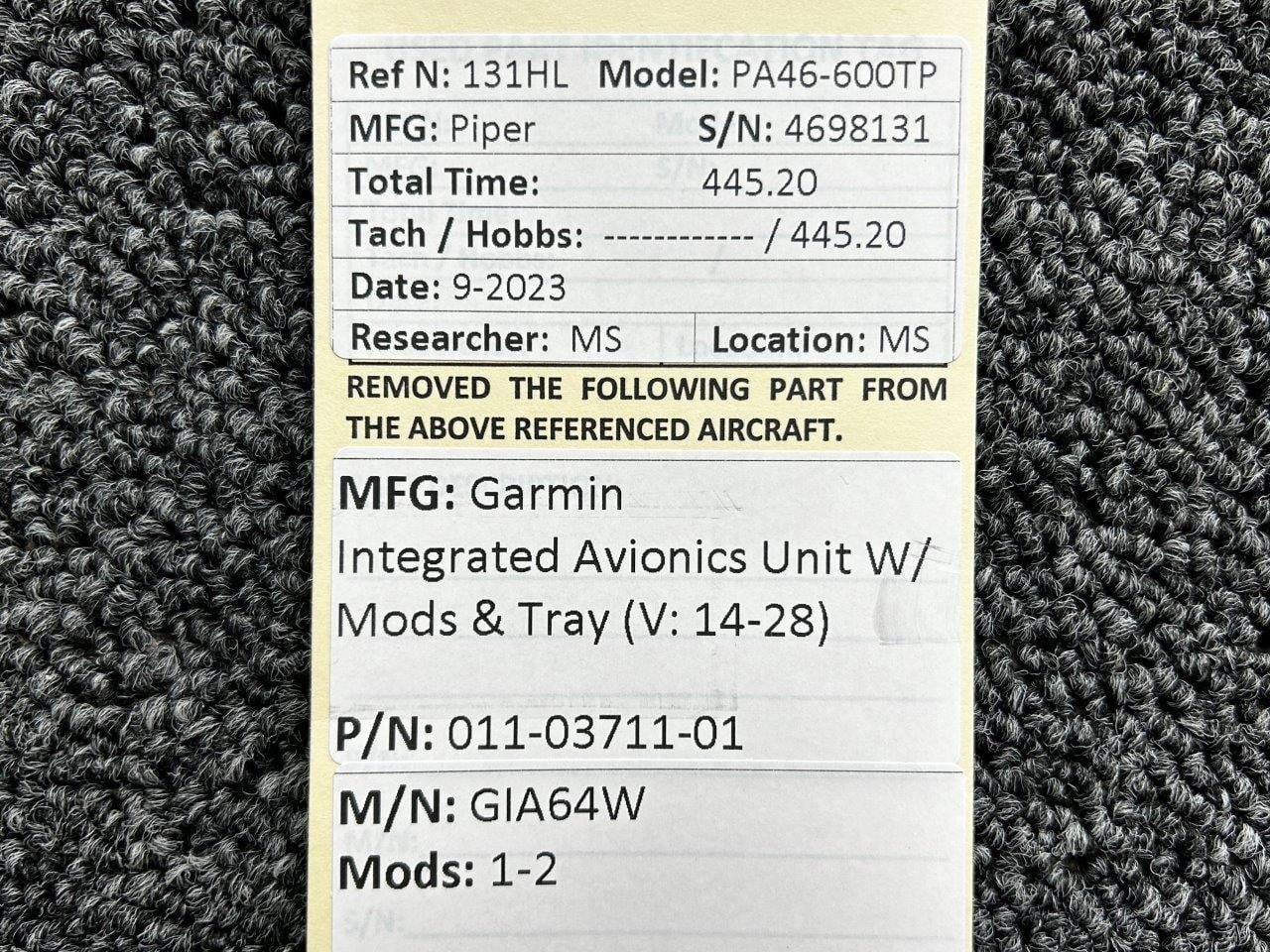 Garmin GIA64W Integrated Avionics Unit with Mods and Tray (14-28V) - Image 7