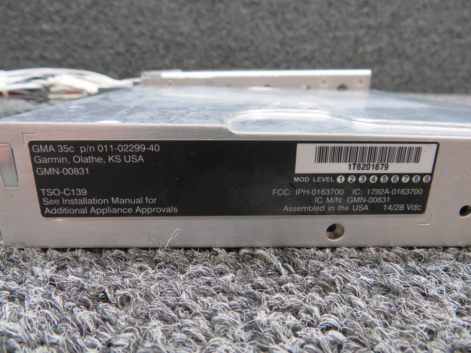 Garmin GMA-35C Remote Mount Audio Selector Unit w Tray (14 or 28V) - Image 6