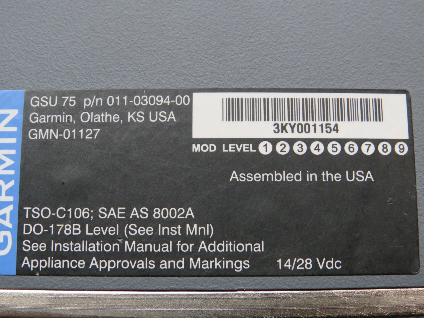 Garmin GSU-75 ADAHRS Unit with 8130-3 (14 or 28V) - Image 8