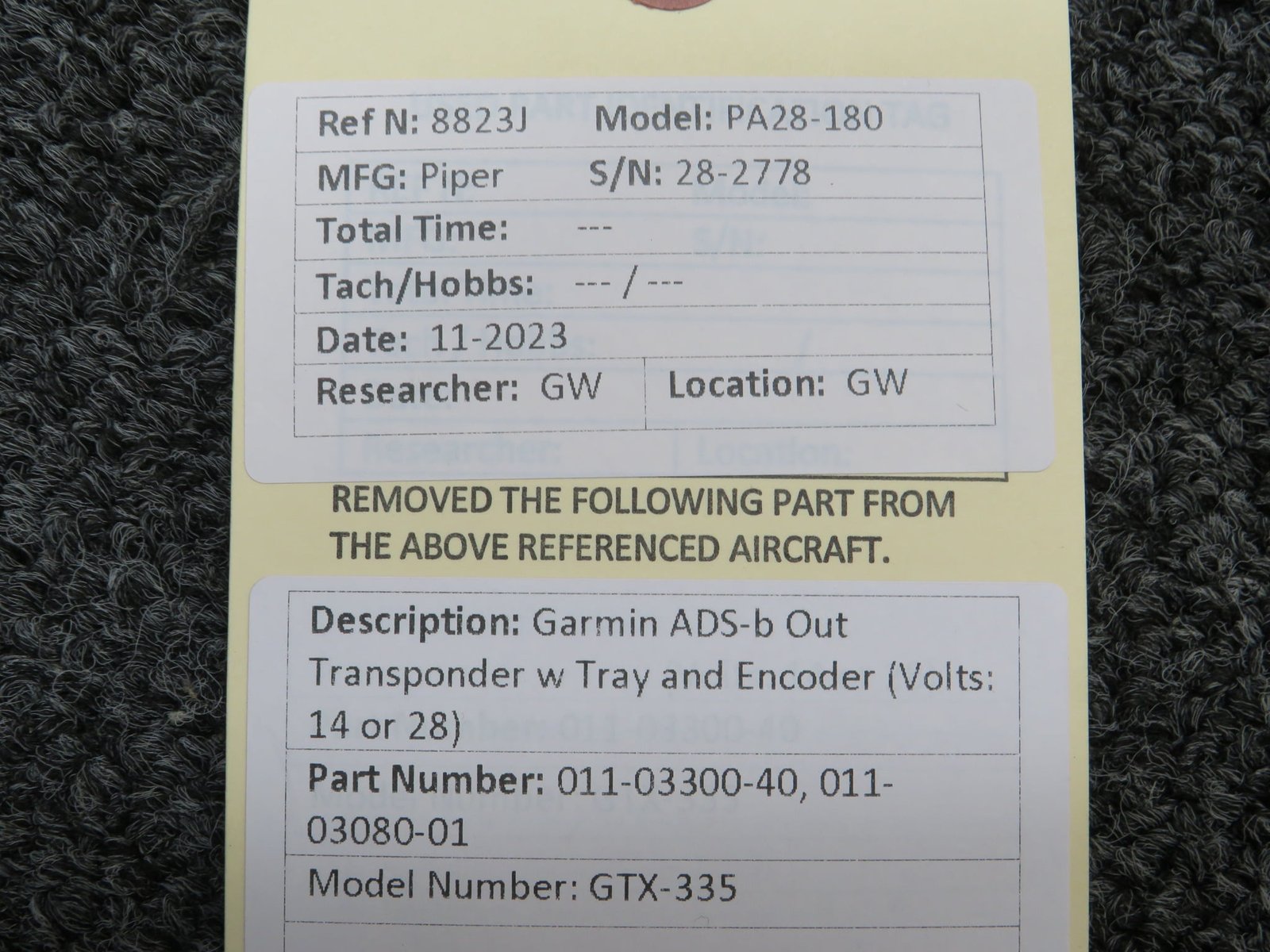 Garmin GTX-335 ADS-b Out Transponder w Tray and Encoder (14 or 28V) - Image 9