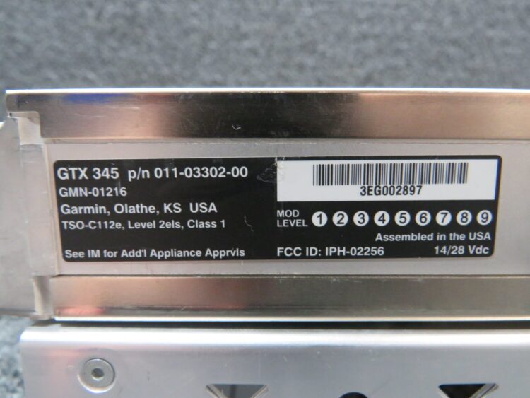Garmin GTX-345 ADS-b Transponder w Tray (14 or 28V) - Image 7
