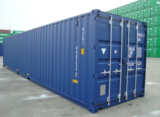 Double door 40ft shipping container cost comparison on site yard